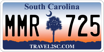 SC license plate MMR725