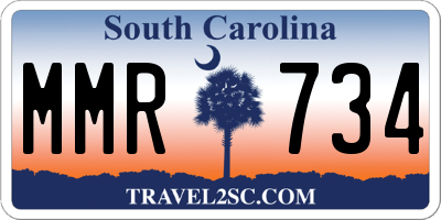 SC license plate MMR734