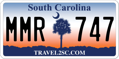 SC license plate MMR747