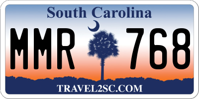 SC license plate MMR768