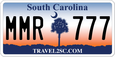 SC license plate MMR777