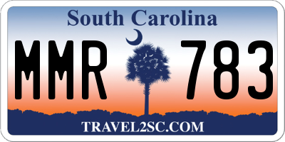 SC license plate MMR783