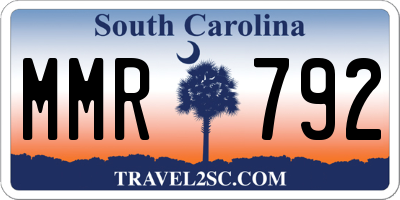 SC license plate MMR792
