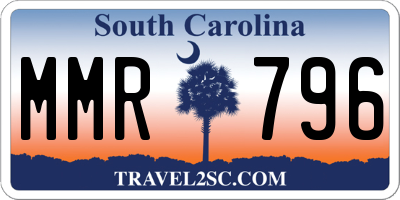 SC license plate MMR796