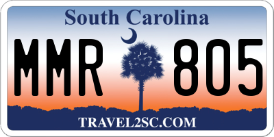 SC license plate MMR805