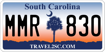 SC license plate MMR830