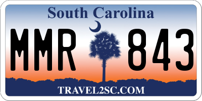SC license plate MMR843