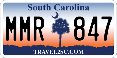 SC license plate MMR847