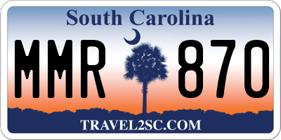 SC license plate MMR870