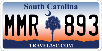 SC license plate MMR893