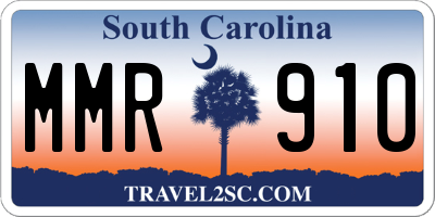 SC license plate MMR910