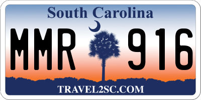 SC license plate MMR916