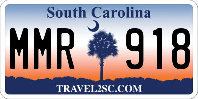 SC license plate MMR918