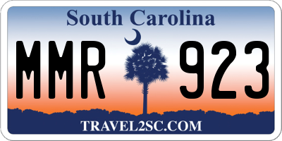 SC license plate MMR923