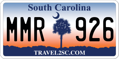 SC license plate MMR926