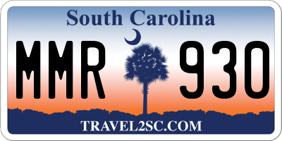 SC license plate MMR930