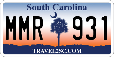 SC license plate MMR931