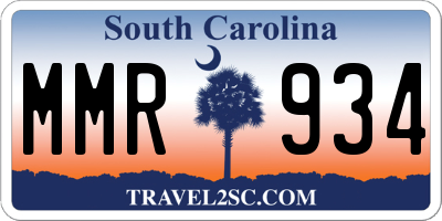 SC license plate MMR934