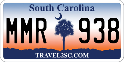 SC license plate MMR938
