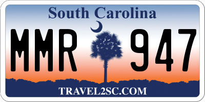 SC license plate MMR947