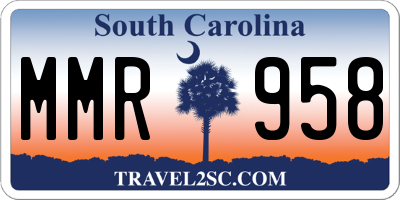 SC license plate MMR958