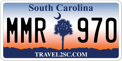 SC license plate MMR970