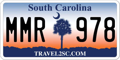 SC license plate MMR978