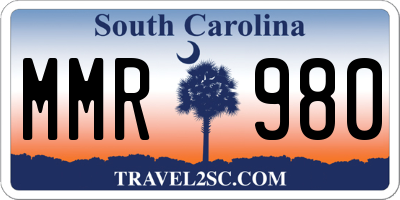 SC license plate MMR980