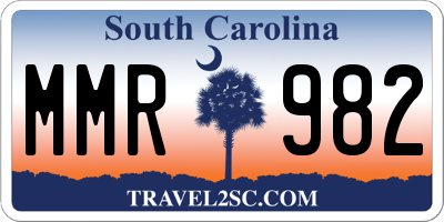 SC license plate MMR982