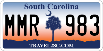 SC license plate MMR983