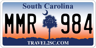 SC license plate MMR984