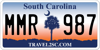 SC license plate MMR987