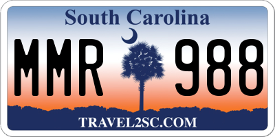 SC license plate MMR988