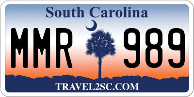 SC license plate MMR989