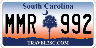 SC license plate MMR992