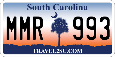 SC license plate MMR993