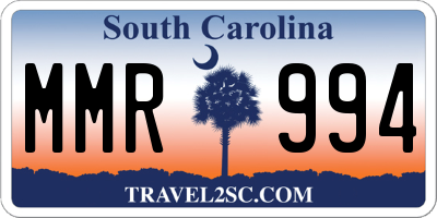 SC license plate MMR994