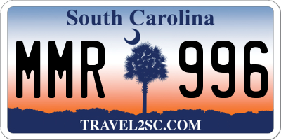 SC license plate MMR996