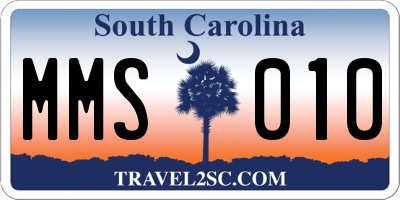 SC license plate MMS010