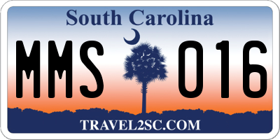SC license plate MMS016