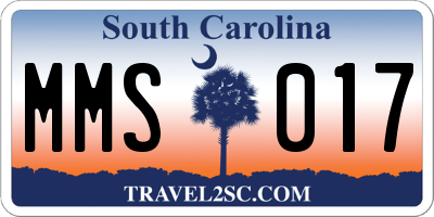SC license plate MMS017