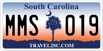 SC license plate MMS019
