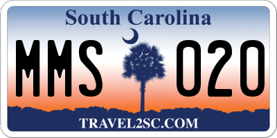 SC license plate MMS020