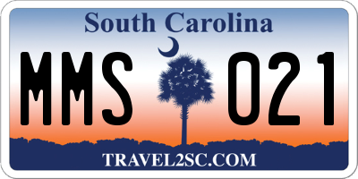 SC license plate MMS021