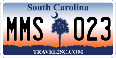 SC license plate MMS023