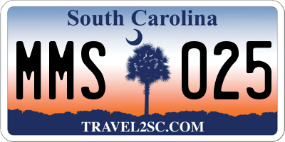 SC license plate MMS025