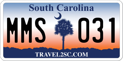 SC license plate MMS031