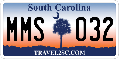 SC license plate MMS032