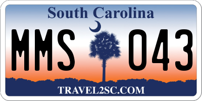 SC license plate MMS043
