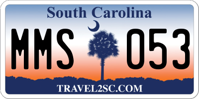 SC license plate MMS053